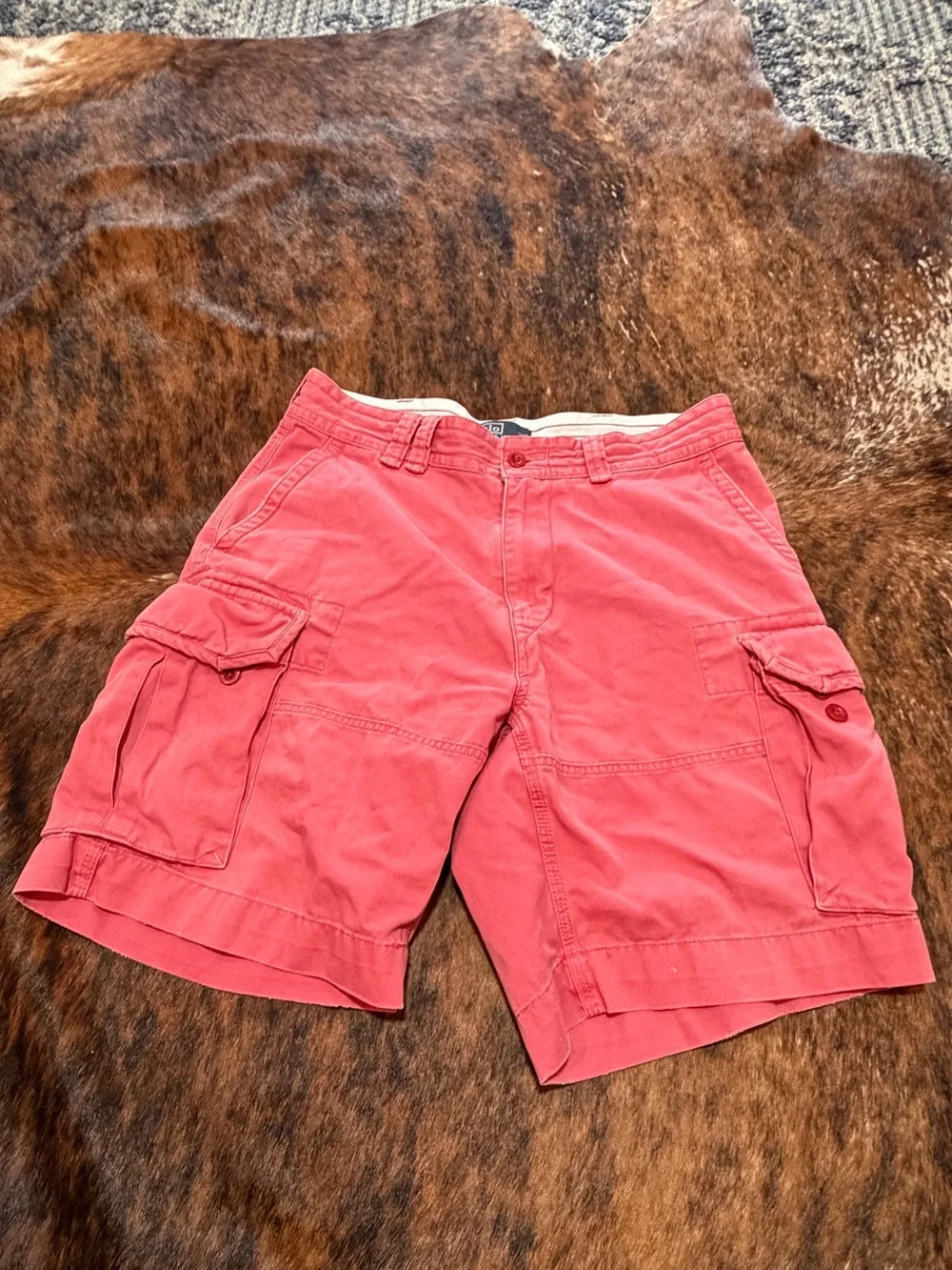 Vintage Polo Ralph Lauren Classic Chino Cargo Shorts Men Adult Size 34x9 salmon